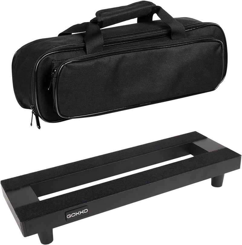 GOKKO لوحة دواسات جيتار صغيرة 15" × 5" من سبائك الألمنيوم مع حقيبة حمل (GKA-15) - Image 1